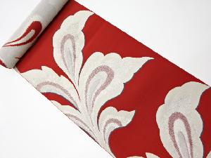 アンティーク　葉模様織り出し八寸帯地反物